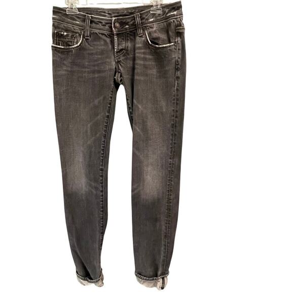 Dsquared2 Gray Coal Miner Selvedge Jeans Size 42 US 6 28 Cuffed Selvege - Picture 1 of 11